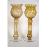 A pair of 20th century cut glass Bohemia