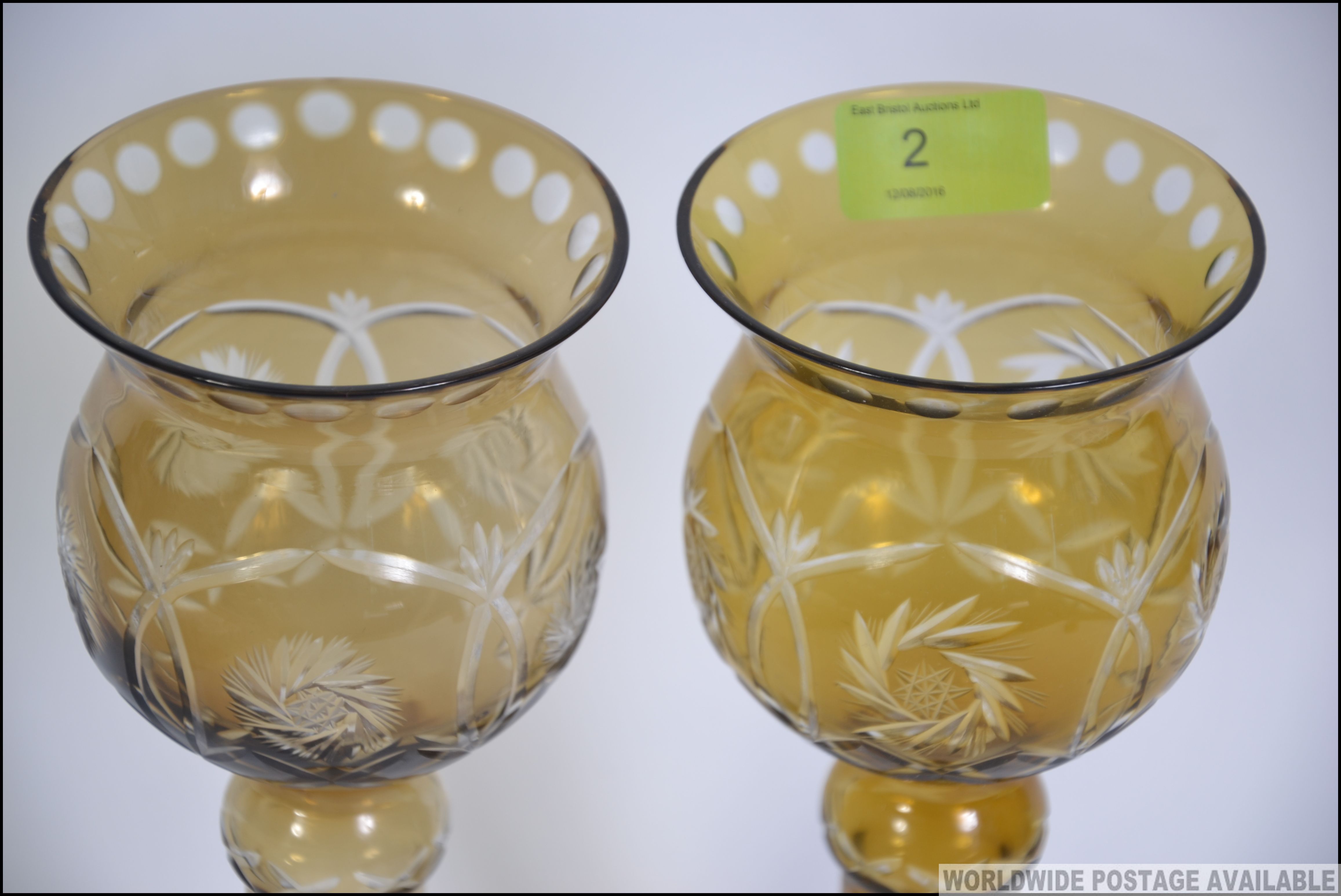 A pair of 20th century cut glass Bohemia - Image 4 of 5