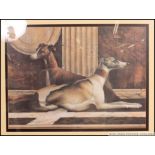 Large print of two seated greyhounds / l