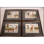 A set of 4 framed and glazed prints of T