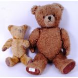 TEDDY BEARS: Two vintage teddy bears, on