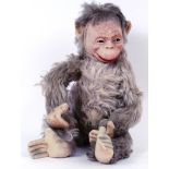 MONKEY: A mid century stuffed toy monkey