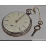 An 1861 silver hallmarked pocket watch by Fairfield & Croasdale, Liverpool.