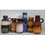 Group of good West German fat lava vases ,