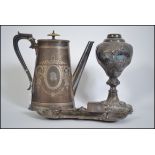 A good pair if 19th century silver plated candle snuffers complete with the tray together with an