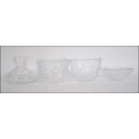 A good group of Swedish studio glass to include 3 Kosta Boda glass bowls depicting classical scenes