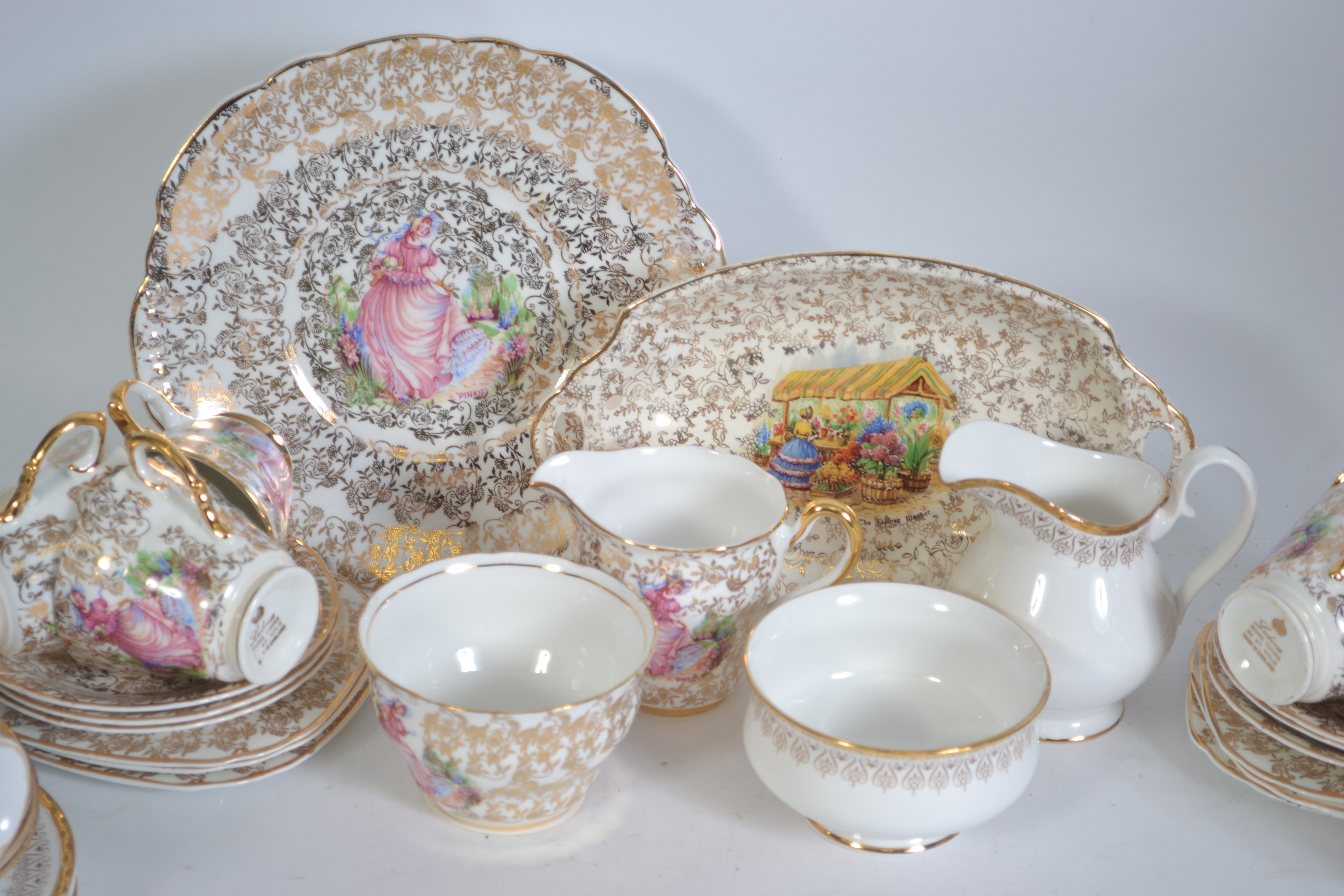 A Royal Albert China tea service in the Burlington pattern consisting of cups, saucers, side plates, - Image 2 of 4