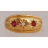 An early 20th century 18ct gold ring wit