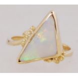 A boxed contemporary 18ct gold and opal