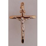 A 9ct gold pendant cross crucifix inscri