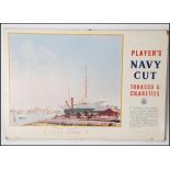 An original mid century shop advertising card ( hanging / - counter top ) for Player's Navy Cut