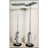 A pair of 1980's Zumbotel floorstanding standard lamps - uplighters.