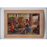 An original mid century shop advertising card ( easel backed hanging / - counter top ) for Gold