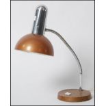 A 1960's Italian chrome gooseneck anglepoise lamp.