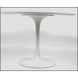 A 1970's large Eero Saarinen for Arkana white tulip table.