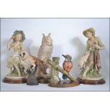 A pair of Naples / Capodimonte ceramic f