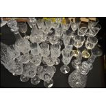 A large collection of cut glass crystal