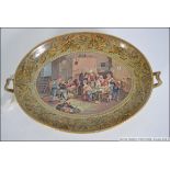 A Pratt ware dish circa 1860 printed wit