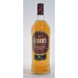 A litre bottle of Grant's Blended Scotch Whisky Family Reserve whiskey.