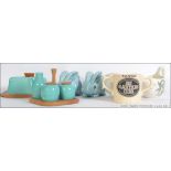 A collection of retro ceramic / porcelain items to include a retro Bisto advertising sauce boat,