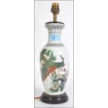 An early 20th century Japanese vase. Having a later conversion into a table lamp.