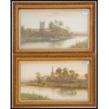 D Sherrin - pair of early 20th century watercolour paintings. Landscapes. Both framed and glazed.