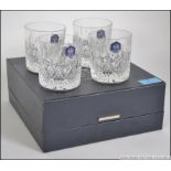 A cased set of four Stuart cut glass crystal tumblers,