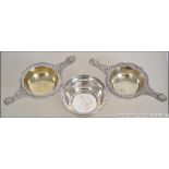 A pair of vintage silver plated Prima NS tea strainers,