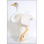 A vintage retro 20th century kitsch Staffordshire type Ostrich / Emu ceramic stick stand - planter