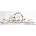 A 20th century Staffordshire vintage chintzy bone china tea service by Balmoral.