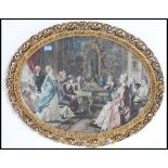 A stunning 20th century large oval Gilt molded plaster rococo picture frame having a classical