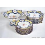 A stunning decorative antique late 19th / early 20th century Victorian patterned dessert service to