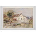 A continental village scene painting attributed to Francis Abel William Taylor Armstrong water