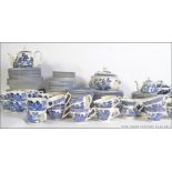 An extensive collection of blue and white china to include dinner and tea services.