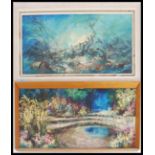 A pair of retro mid 20th century oil on canvas paintings both signed by Wheeler.