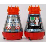 SPACE CAPSULES: Two vintage Made In Japan SH Toys tinplate battery operated ' United States Space