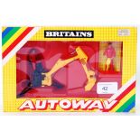 BRITAINS: An original vintage Britains Autoway series 9838 ' Rear Digger ' boxed diecast model and