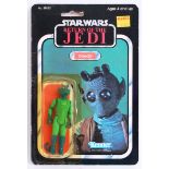 STAR WARS: An original vintage Star Wars 77 Back carded action figure of ' Greedo .' Mint on card.