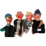 PUPPETS: An unusual collection of 1950's composition headed hand puppets - all caricatures.