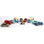 DINKY: A collection of 10x original vintage Dinky diecast models, comprising of: Trojan,