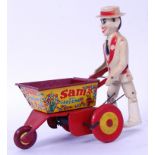 MARX SAM THE GARDENER: A rare vintage Marx Toys tinplate clockwork ' Sam The Gardener ' toy.