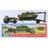 DINKY: An original vintage Dinky diecast model 616 AEC Artic Transporter With Chieftain Tank.