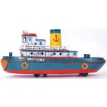 RARE 1950's TINPLATE TUG: A rare vintage 1950's 'Modern Toys' made Japanese tinplate 'Neptune' tug