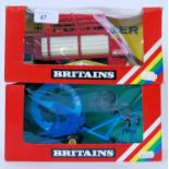 BRITAINS: 2x Britains farm related diecast models - 9578 Loader Wagon and 9547 Hose Drum Irrigator.