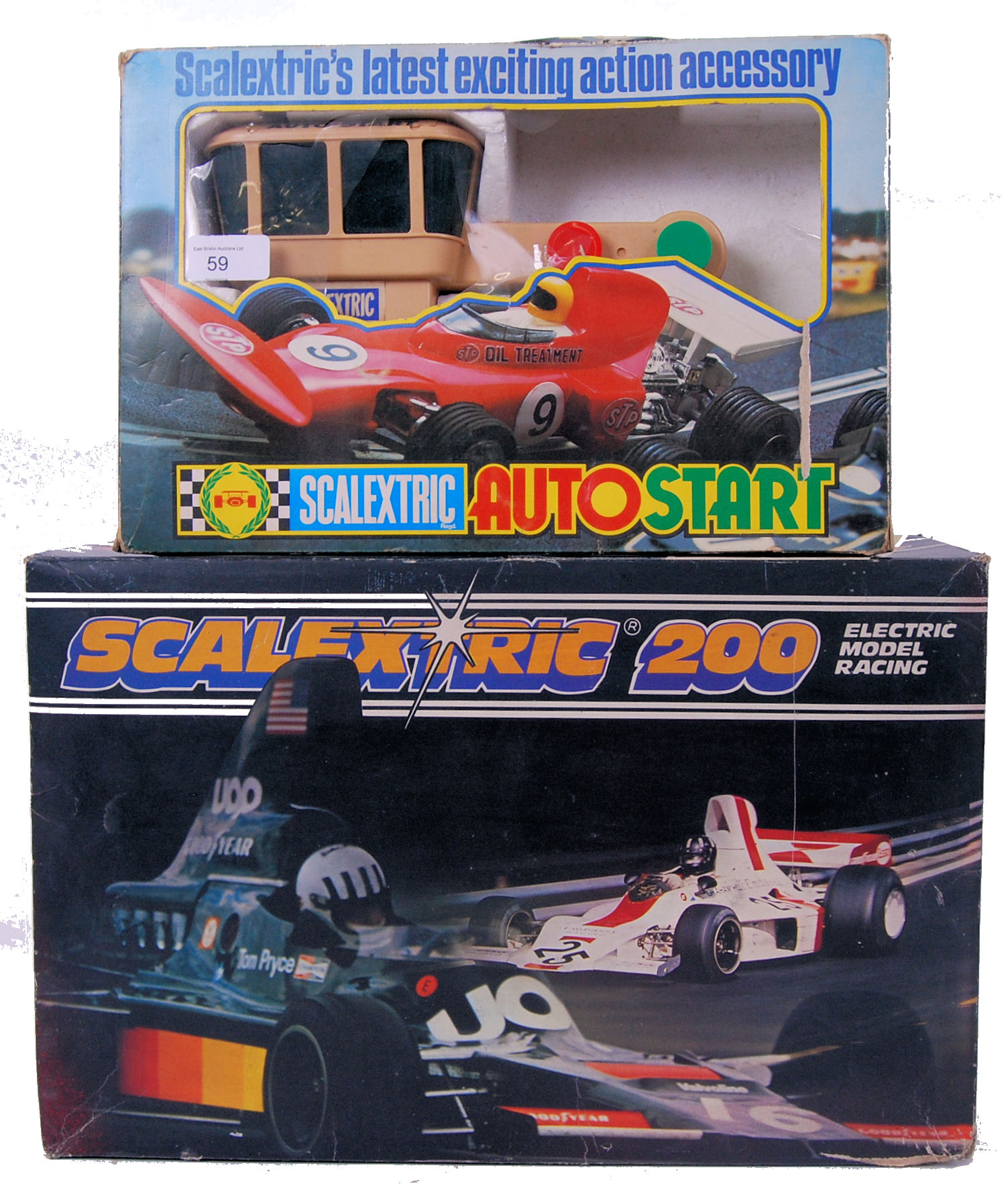 SCALEXTRIC: An original vintage Scalextric set 200 - complete with both cars, in the original box.