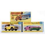 MATCHBOX SUPERFAST: A collection of three original vintage Matchbox Superfast diecast model cars.