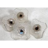 A set of 4 retro mid century bark glass