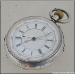 A Victorian silver crown winding pocket watch chronometer by Isaac Jabez Theo Newsome having