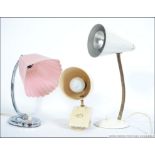 An original vintage Pifco table/ shelf lamp along with a desk light. Measures: 35cms high.