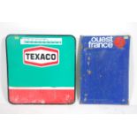 Two vintage 20th century metal advertising signs to include Ouest France and a Texaco Petroleum